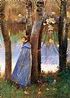 Theodore Robinson Canvas Paintings - Figure in a Landscape